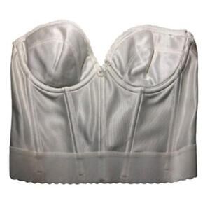 #2730-1 Delicates 36B Longline Boned Low Back White Bra 11935